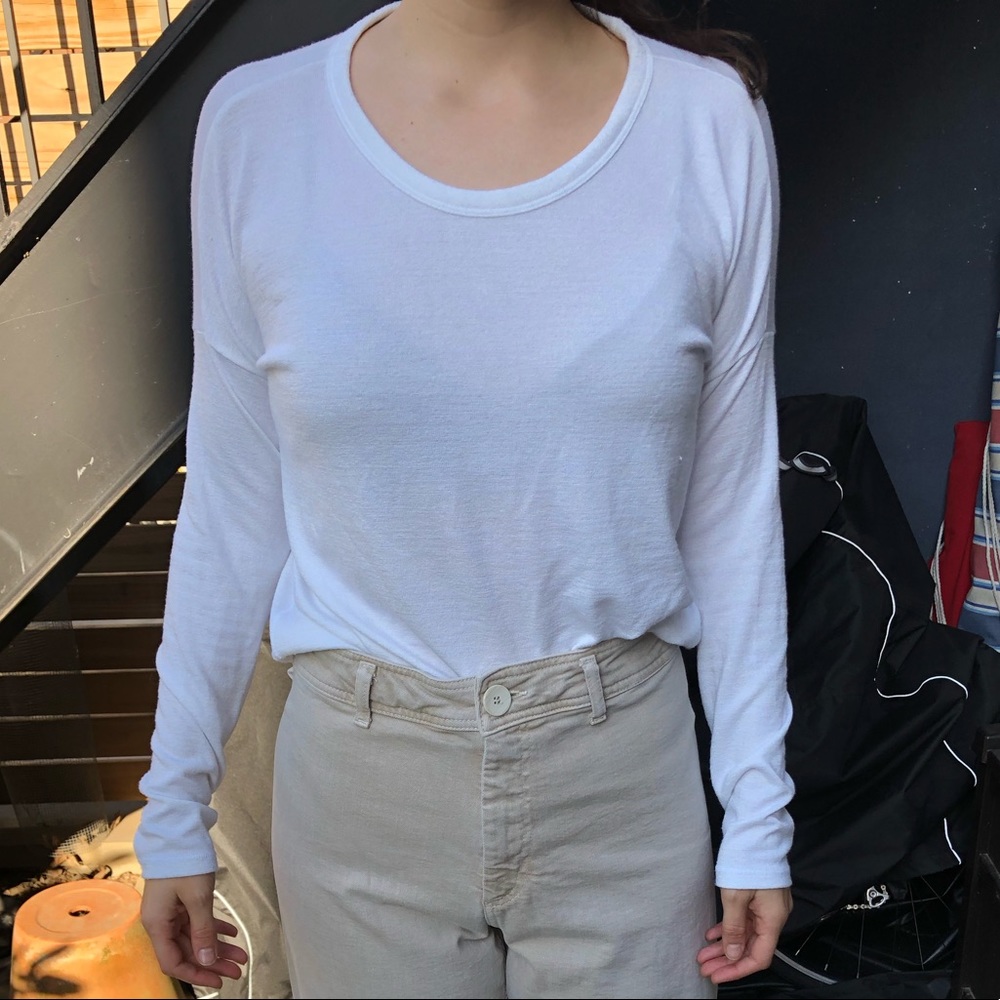 Rag & Bone White Long Sleeve Top